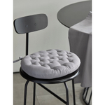 Подушка на стул круглая из хлопка серого цвета из коллекции essential, 35 см