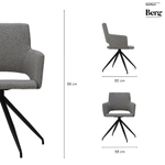 Кресло camila, рогожка, серое