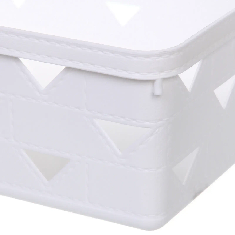 Корзина для хранения «ЭНИГАРТ», цвет белый, 33*25,6*11см (лейбл Селфи)