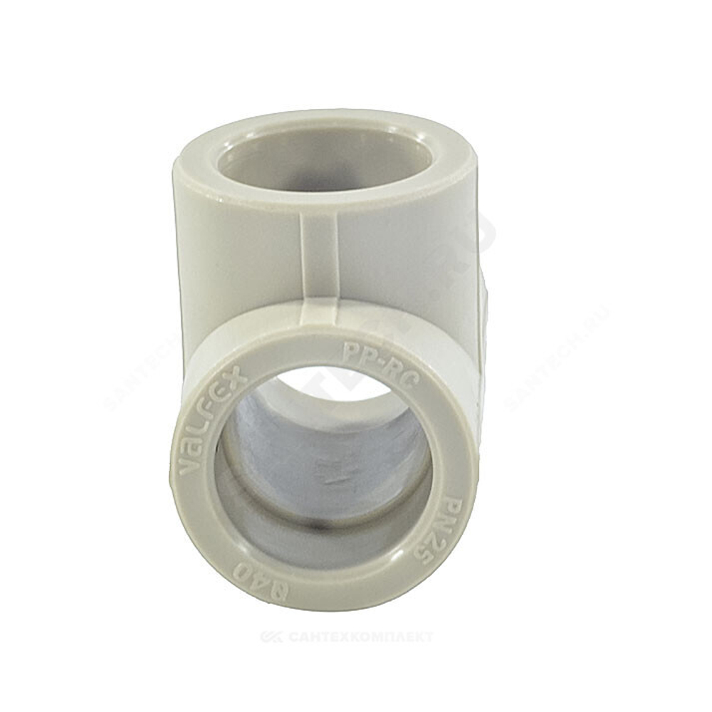 Тройник PP-R серый Дн 40 внутренняя пайка VALFEX 10111040Г