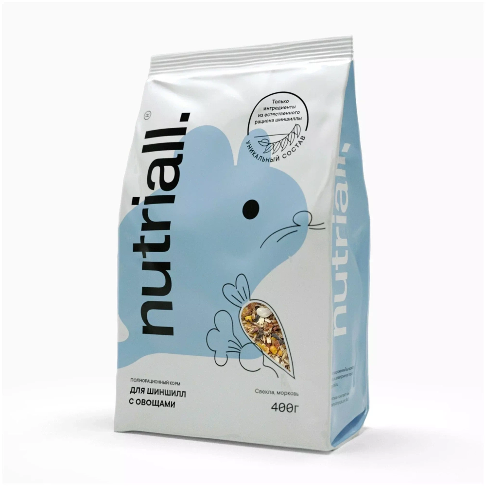 Nutriall Полнорационный корм для шиншил с овощами 400г