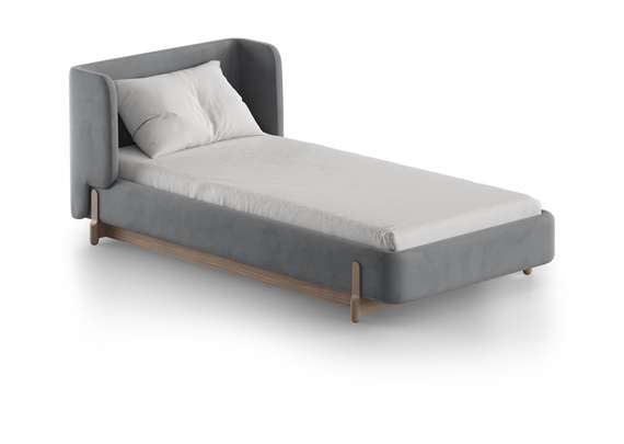 Кровать Basic спальное место 90*200 см (серый, антивандальная)