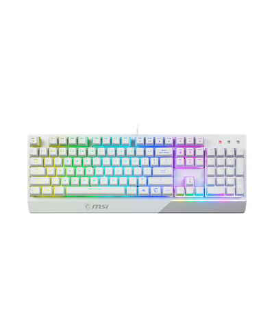Gaming Keyboard MSI VIGOR GK30, Wired, Mechanical-like plunger switches. 6 zones RGB lighting with several lighting effects. Anti-ghosting Capability. Water Resistant (spill-proof), White