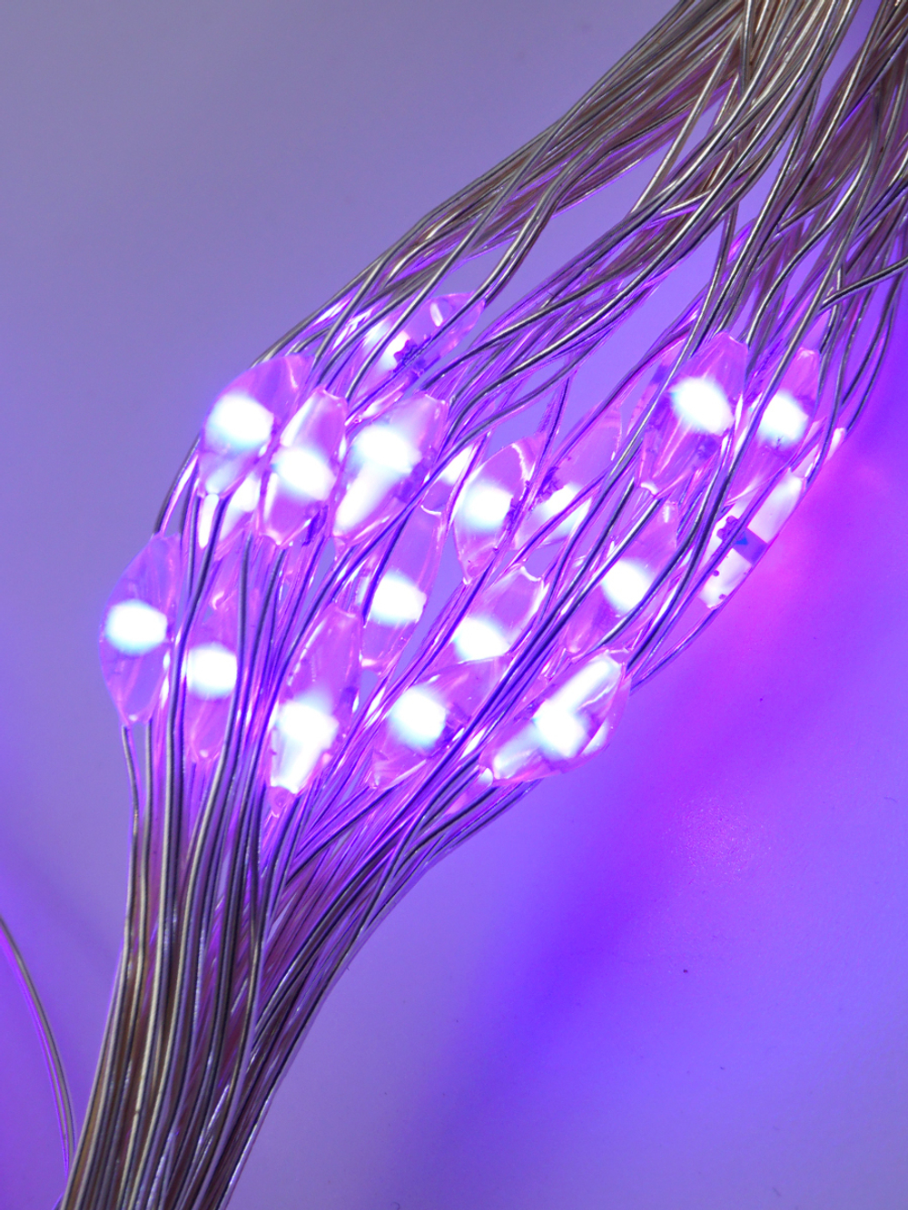 Гирлянда светодиодная "МУЛЬТИНИТЬ", 450 LED, фиолетовый, 1,5 м. 30 нитей, IP20, 12V, адаптер, 220V