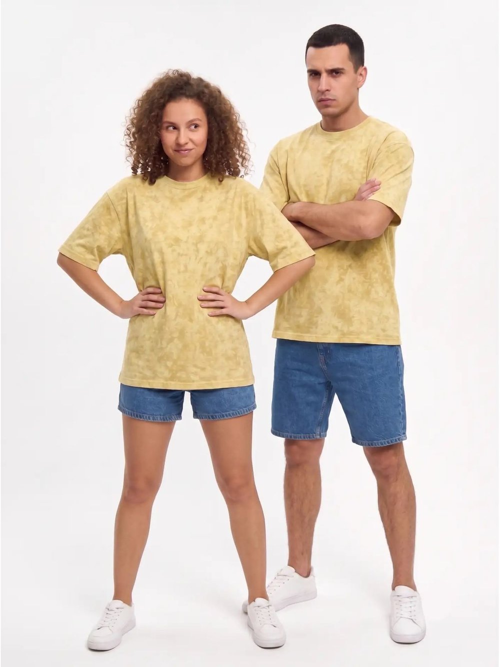 Футболка бежевый меланж  oversize