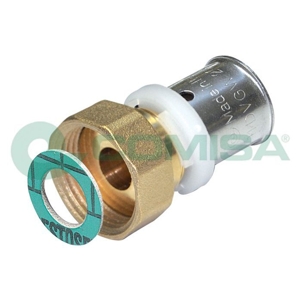 Муфта с накидной гайкой плоская пресс ВН 20 х 3/4" Comisa (Италия) 87.42.200