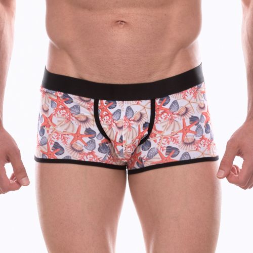 Мужские трусы боксеры белые с разноцветным принтом Don Moris DM072204