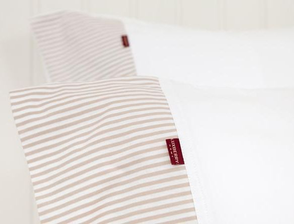 Постельное белье 2 спальное евро Luxberry Трикотаж Джерси бежевое