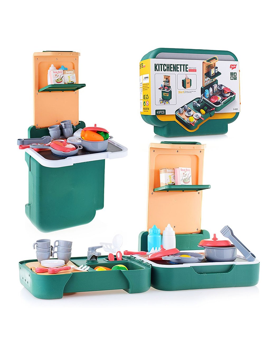 Игровой набор  Посуды с продуктами, в чемодане (25735)