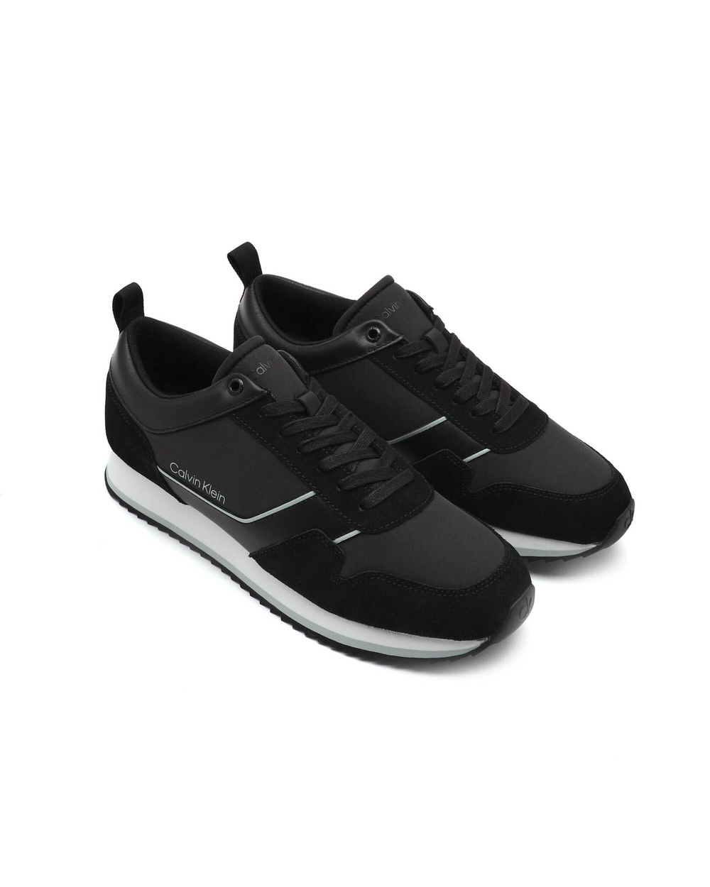 Кожаные кроссовки Calvin Klein - черный(HM0HM00985)