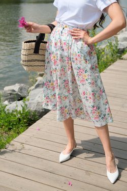 Юбка с цветами из хлопка