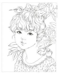 Poetry and girl. Coloring book