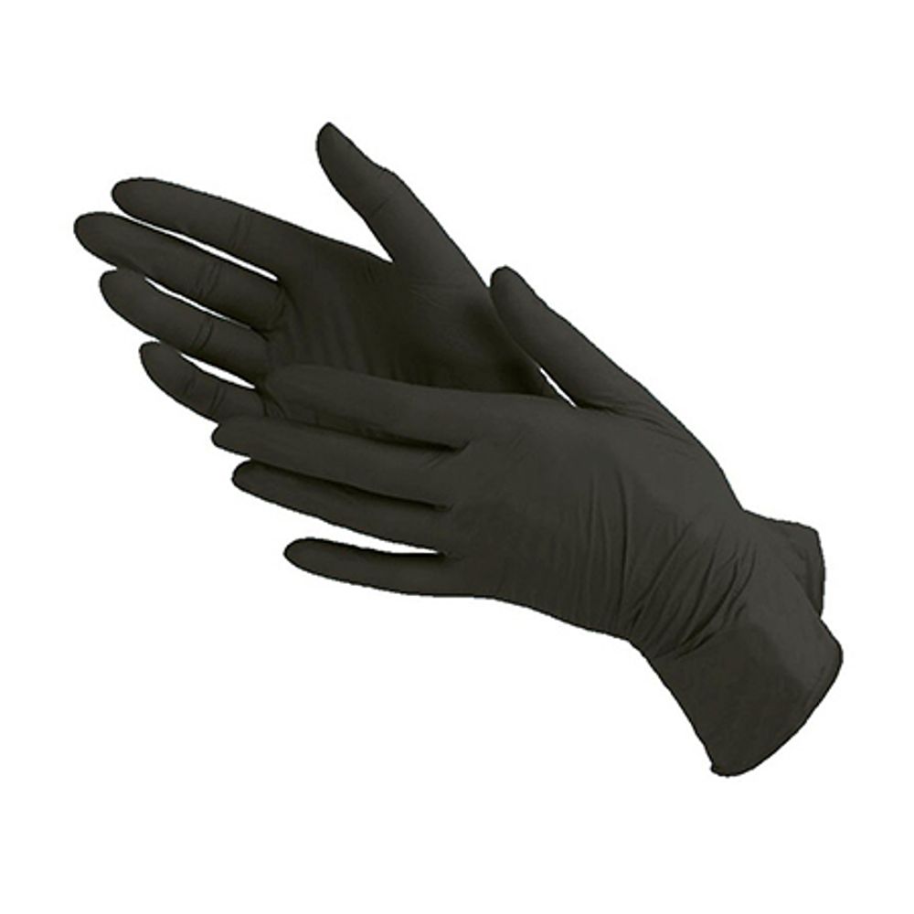 перчатки черные нитровиниловые benovy 100 шт S