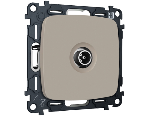 MO373010 Комплект механизма TV розетки оконечной OMEGA Серо-бежевый матовый 50-870 MHz 1dB QUANT (OP3730, VM202)