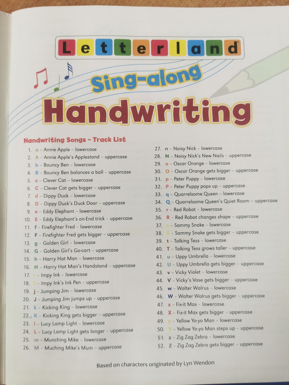 Sing-Along Handwriting Book