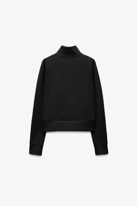 ZARA ТОЛСТОВКА В СТИЛЕ ПРЕППИ С ВЫШИВКОЙ, ЧЕРНЫЙ