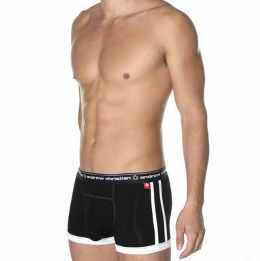 Мужские трусы хипсы Andrew Christian Black Almost Naked Hip Boxer