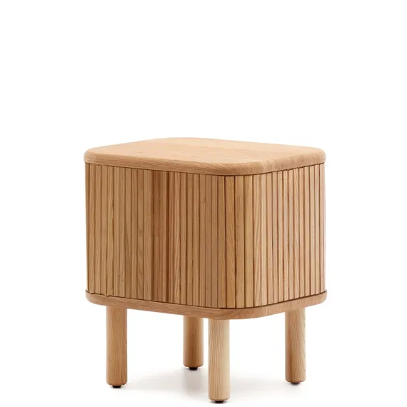 Mailen Прикроватная тумбочка из ясеневого шпона с натуральной отделкой 50 x 55 см