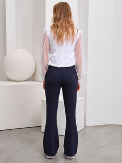 Брюки классические для девочки клёш тёмно-синие