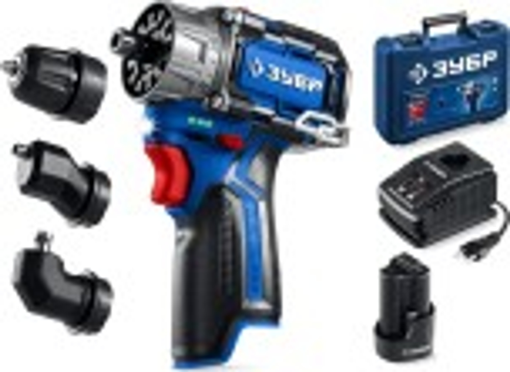 Дрель-шуруповерт аккумуляторная ЗУБР DB-125-21 КОМБИ #2 модульная, кейс