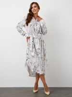 Платье-рубашка с мраморным узором из вискозы