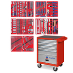 Набор инструментов &quot;ПРОФИ&quot; в красной тележке, 299 предметов МАСТАК 52-05299R