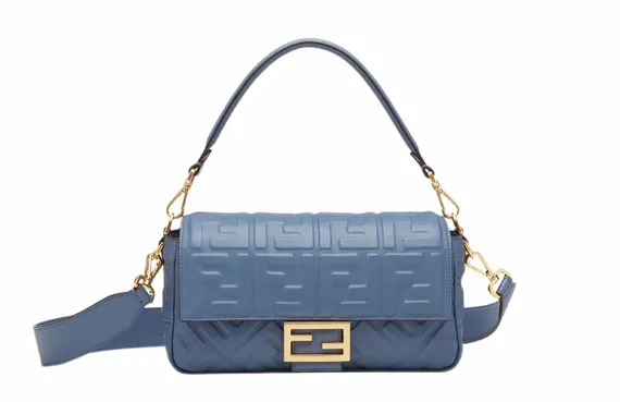 Сумка из кожи Fendi Baguette синий