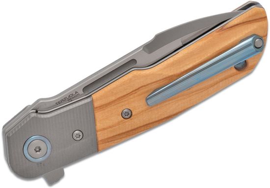 Складной нож MKM "CLAP" MKM/LS01 OT c клинком из стали Böhler M390 Microclean®, рукоять дерево (Олива) / титан