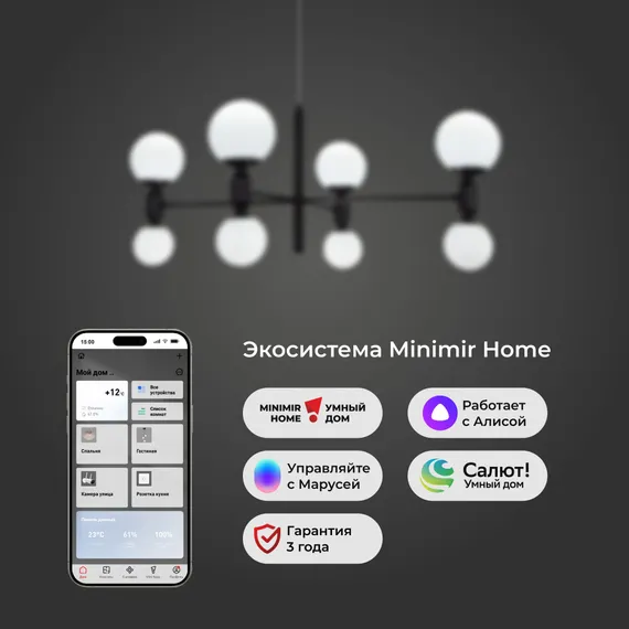 30182/8 / потолочный светильник/ черный Smart