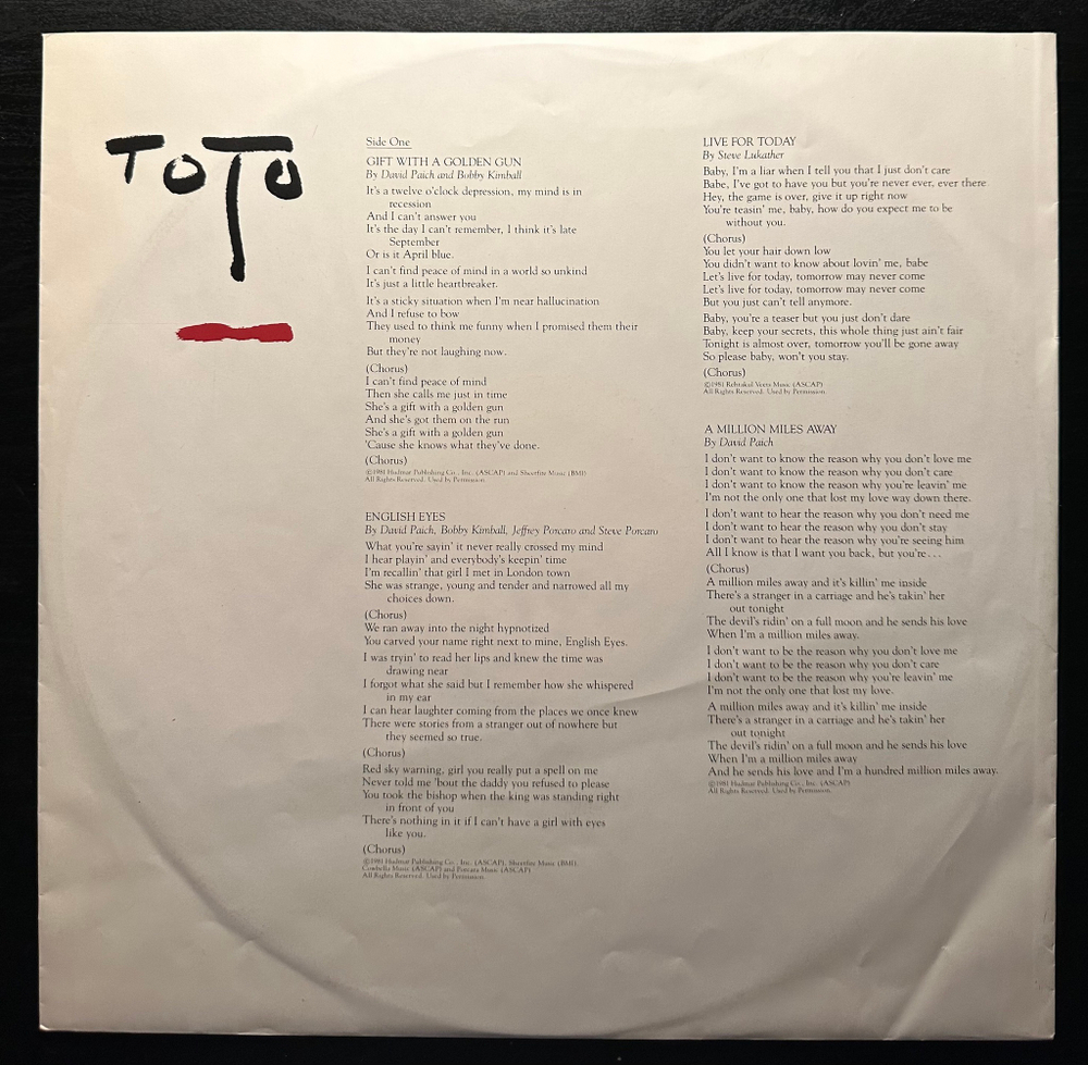 Toto - Turn Back (Голландия 1981)