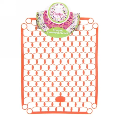 Коврик для раковины «Сеточка» 32*23см оранжевый Селфи