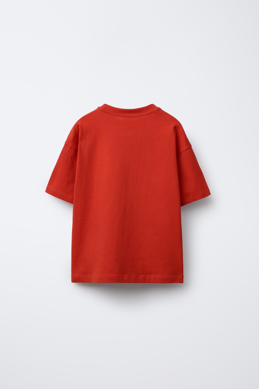 ZARA ОДНОТОННАЯ ФУТБОЛКА, КРАСНЫЙ