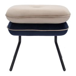 Пуф Pea, велюр, бежевый/темно-синий