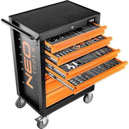 Шкаф для мастерской, 7 ящиков + 176 инструментов. NEO Tools 84-222-12