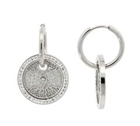 Серьги из стали cо вставкой из кубического циркония