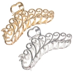 Заколка - краб для волос на блистере «PREMIUM», версаль, цвет серебро и золото, 10см