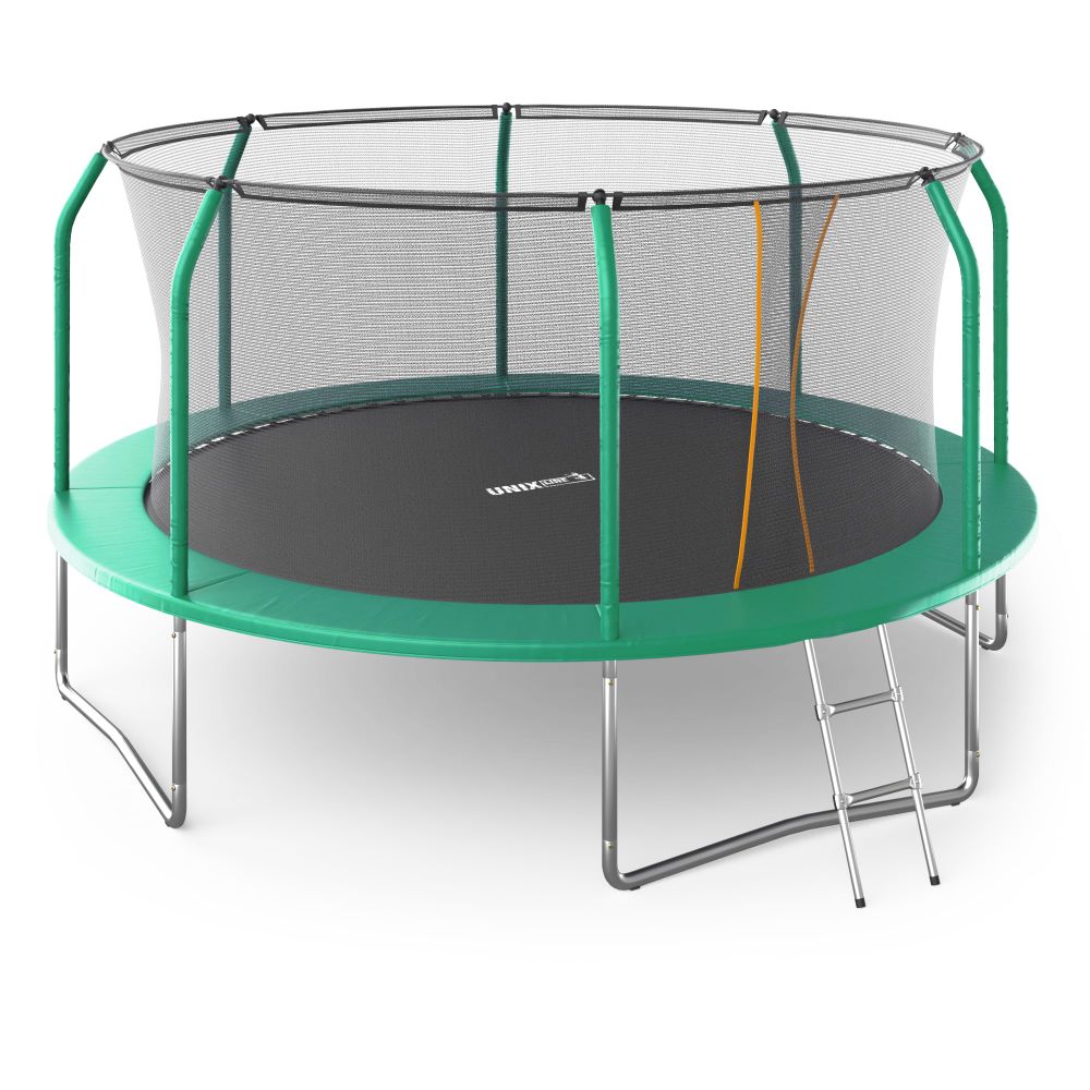 Батут UNIX Line Supreme Basic 14 ft (427 см) зеленый