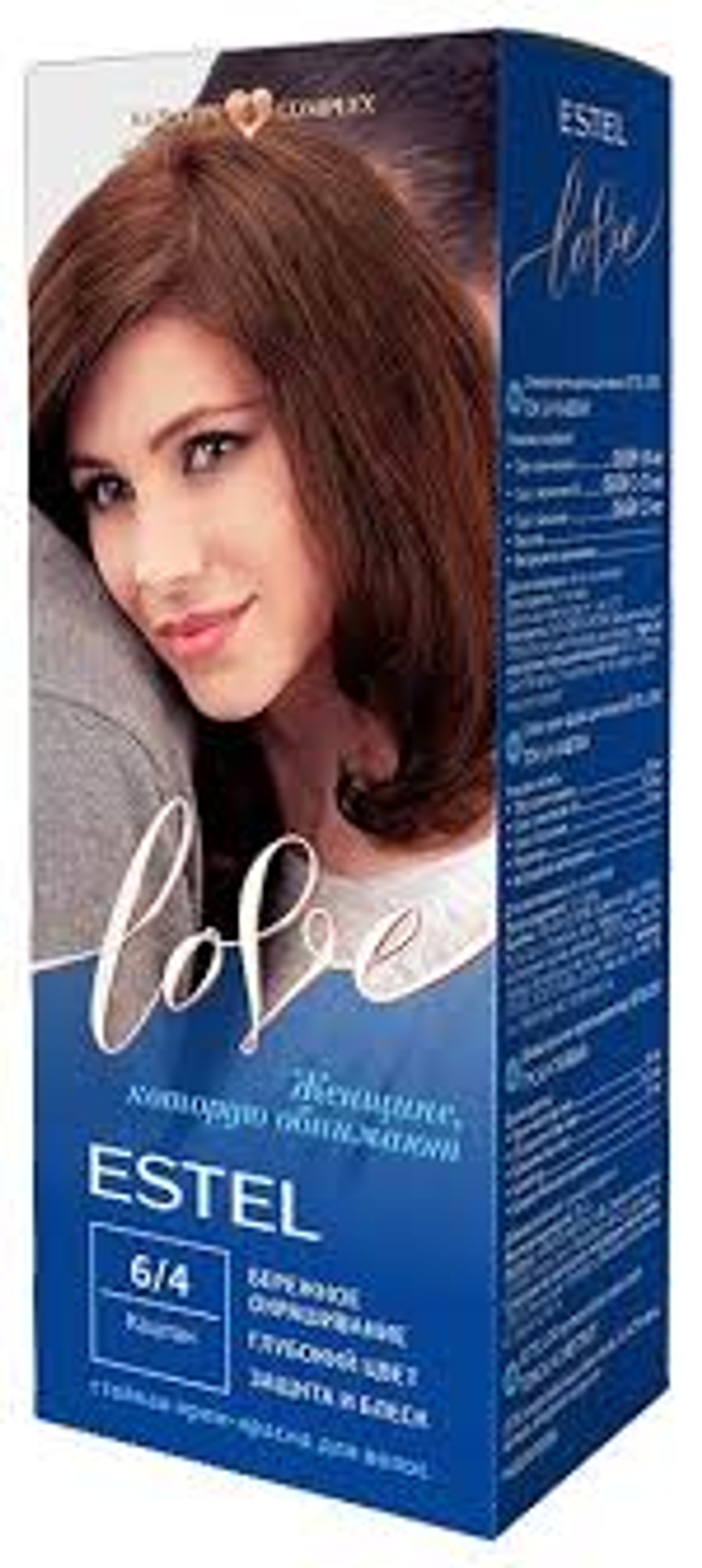 Estel Love Стойкая крем-краска для волос 6/4 каштан