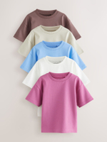 Футболка для мальчика Next AG8-734, 5 шт., Коричневый, Голубой, Розовый