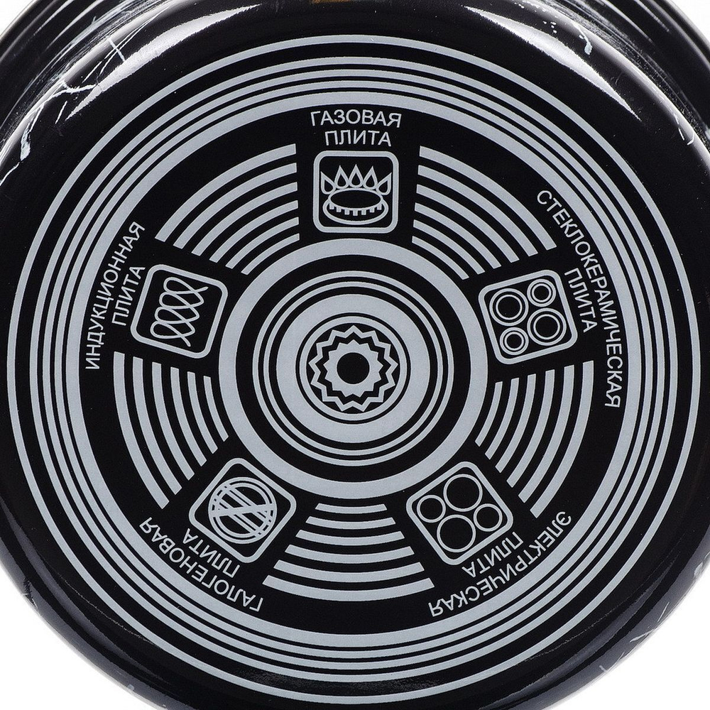 Набор эмалированной посуды 6 пр, кастрюли 1.9,2.5,3.7 л, Керчь, Черный мрамор-1 Элит, чер