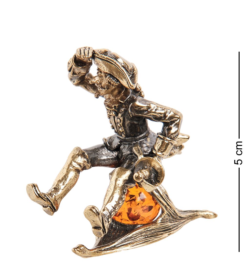 Народные промыслы AM-2026 Фигурка «Барон Мюнхгаузе» (латунь, янтарь)