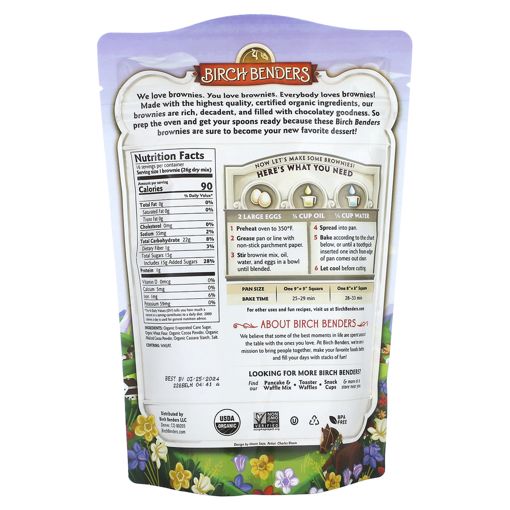 Birch Benders, Brownie Mix, идеальная органическая помадка, 432 г (15,2 унции)