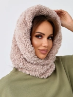 Капор зимний вязаный капюшон на флисе