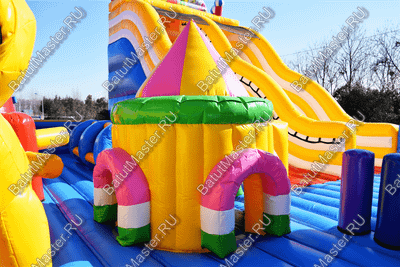 Большая площадка с высокой горкой "Дино-городок", 15*15*6 м