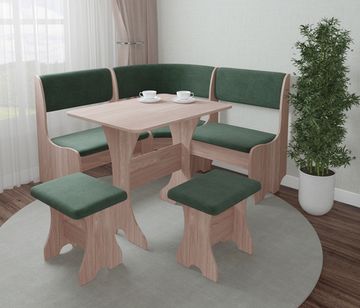 Кухонный уголок compatto "Оливьер" (Ясень Шимо темный/Велюр Ultra Olive (AT)) -G