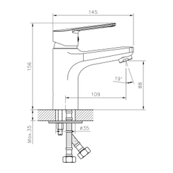 Смеситель DECOROOM DR22011 одноручный  для умывальника монолитный