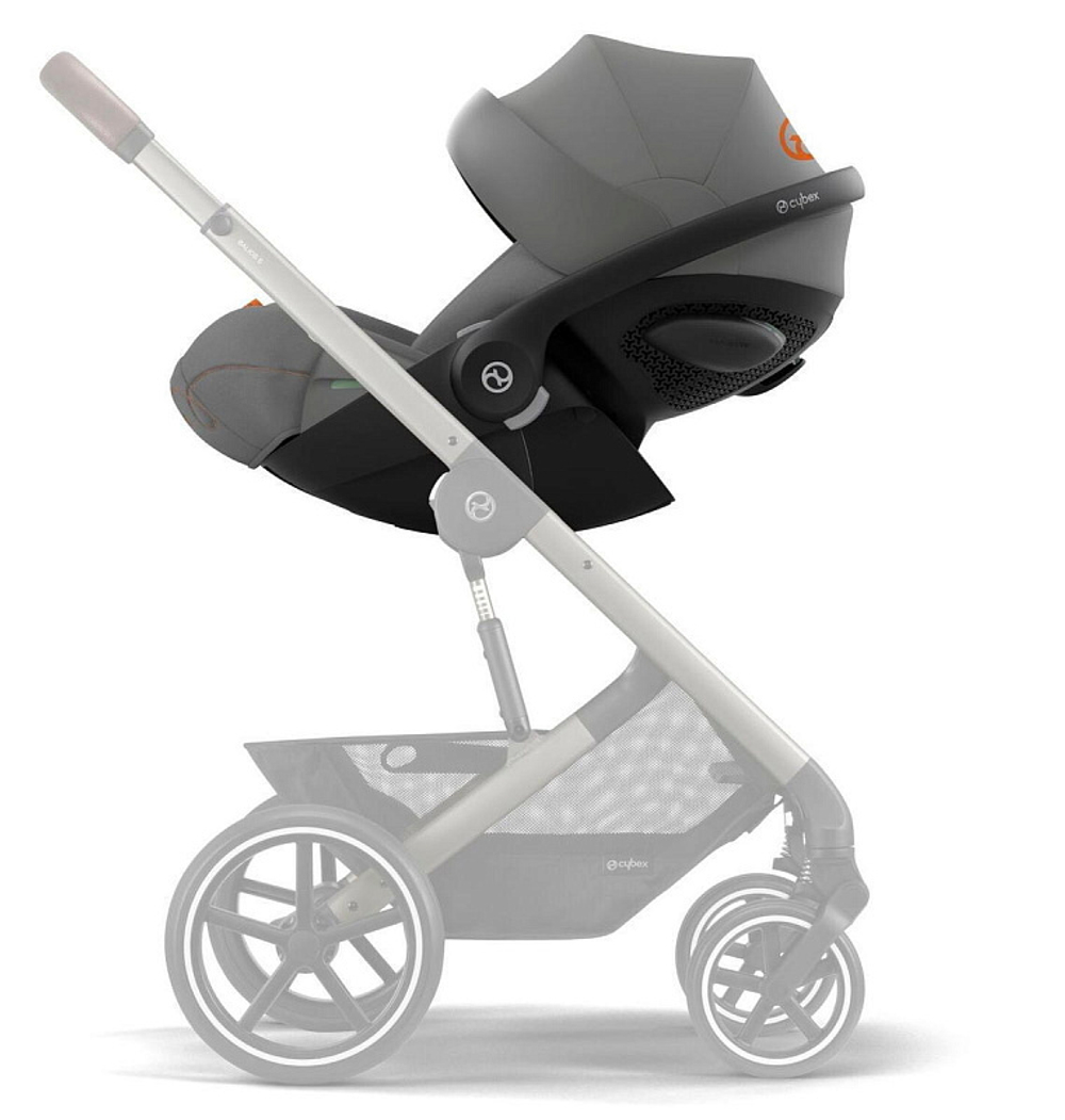 Коляска 3 в 1 Cybex Priam IV Rosegold и автокресло Cloud G i-Size Lava Grey Peach Pink