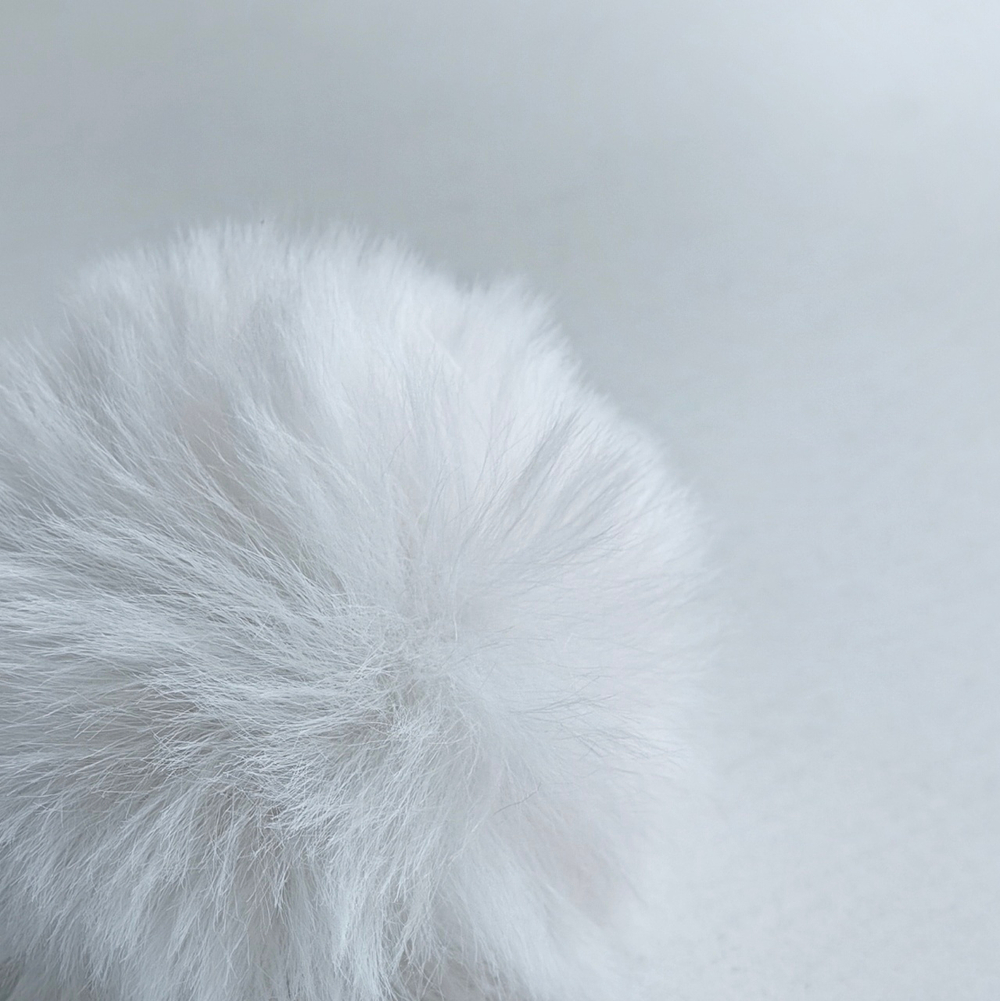 Помпон искусственный мех "Белый" d=7 см
