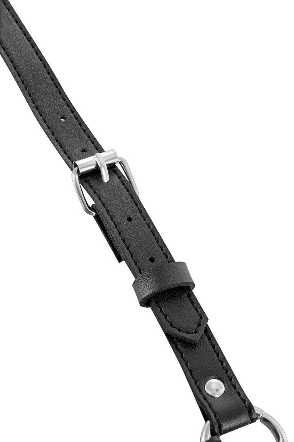 Черная упряжь на тело с шипами на ошейнике (Цвет: черный)