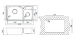 Кухонная мойка OULIN H 9818 схема